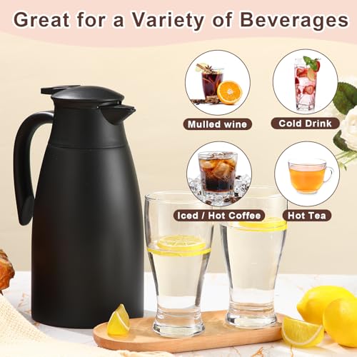 Norme 2 Pcs Thermal Coffee Carafe Creamer, Black, 51 oz - color: Black, size: 51 oz
