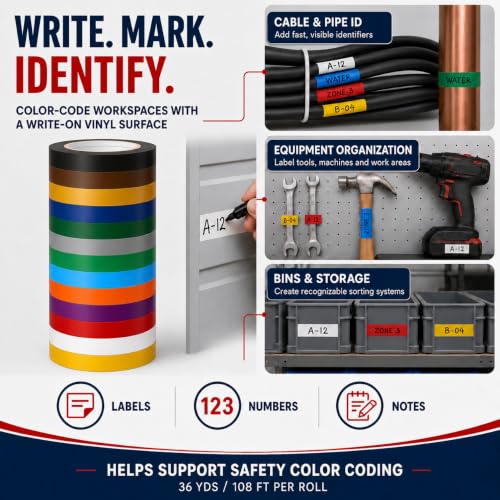 GGR Supplies CVT-536 Brown Vinyl Floor Marking Tape, 2 x 36 Yards - color: Brown, size: 2 in. x 36 yds.