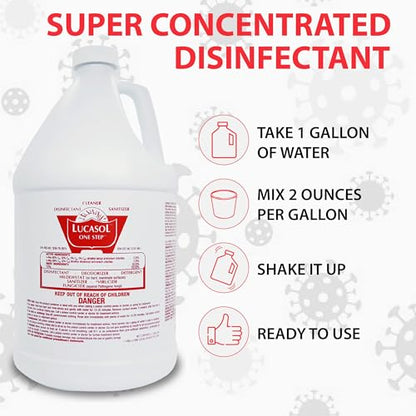 Lucasol One Step Hospital Grade Disinfectant with Spray Bottle - style: 1 Gallon+Spray Bottle