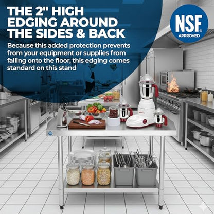 48" x 24" Stainless Steel Equipment Stand, 24" Tall - size: 48"x24"
