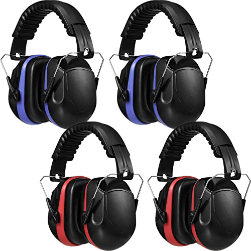 Yunsailing 4 Pack Ear Muffs for Noise Reduction - color: Red and Blue