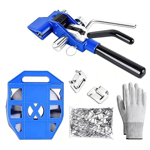 100Ft Banding Strapping Kit with Organizer and Tensioner Tools,304 Steel Strapping Banding Kit with 100 Steel Buckles,Steel Strapping Banding Kit for Transportation Industrial Piping