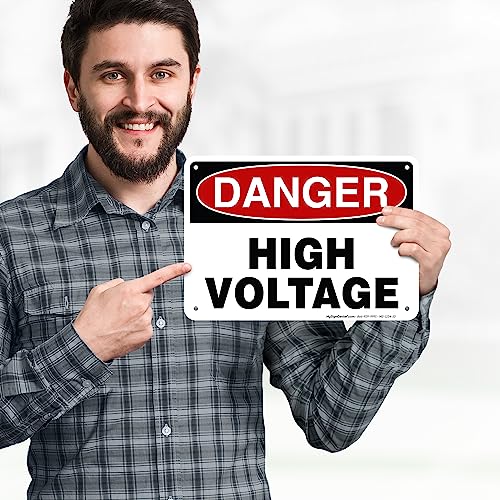Danger High Voltage Sign, 7x10 Inches, Rust Free .040 Aluminum, Fade - size: 7x10 - Aluminum