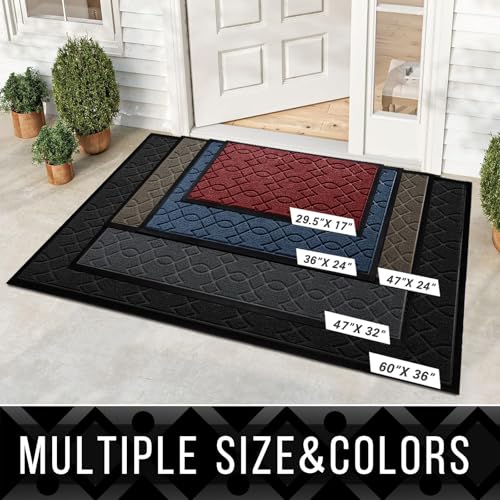 Yimobra Outdoor Mats for Front Door 29.5x17, All-Season Doormat, Blue - color: Blue, size: 29.5x17 Inch