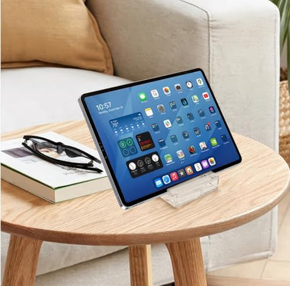 Transparent Acrylic Tablet Stand, Portable Phone Holder for Desk Use - color: Transparent