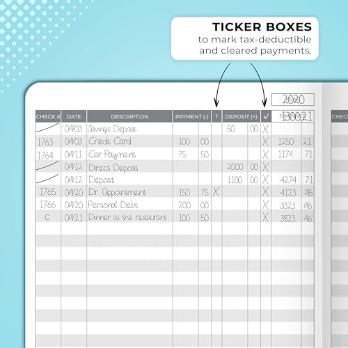 Clever Fox Check Register Book, Checkbook Ledger, 5.8x8.3 Dark Teal - color: Dark Teal, size: A5 (5.8'' x 8.3'')