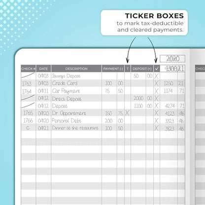 Clever Fox Check Register Book, Checkbook Ledger, 5.8x8.3 Dark Teal - color: Dark Teal, size: A5 (5.8'' x 8.3'')