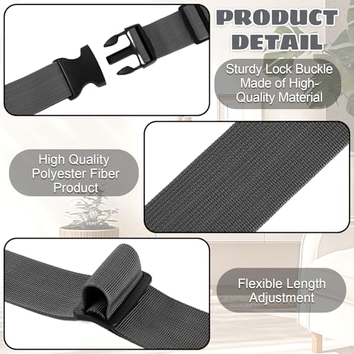DERTE 4 Pcs Mattress Topper Straps Adjustable (60''x2'') - size: 60''x2''