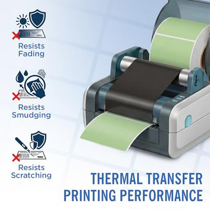 4" X 6" Direct Thermal Shipping Labels | Green | 1" Cores w/Perfs Easy Tear | Made in USA | Printing Label | 250 Labels | 250 Labels per Roll | 1 Rolls | Blank Labels - color: Green