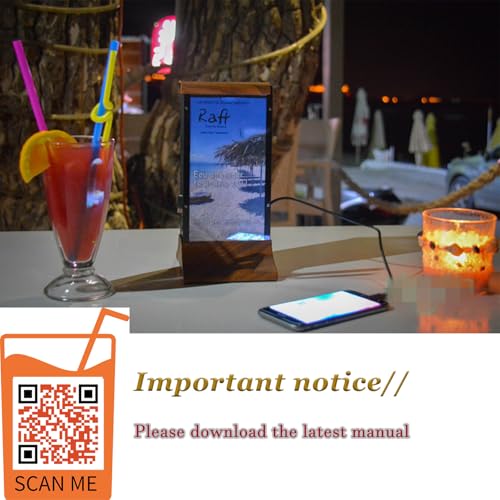 WeADS Digital Table Tent,Sign Holder by WFI Connected,Double Touch Screen Table Talker with 23200mAH Battery and Wireless Phone Charger for Restaurant Business Store Bar (Black) (FYD-06-23200mAH)