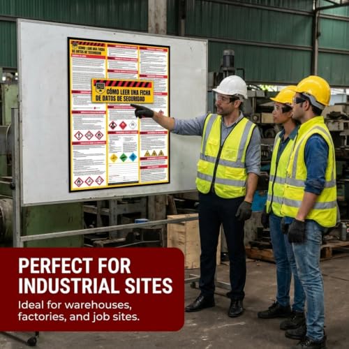 Performore Spanish SDS Safety Poster 24x33 Workplace Hazard Communication Sign UV Coated Paper OSHA Compliance Reference Wall Chart