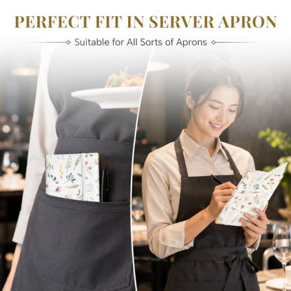 Server Book,7 Pocket Zipper Organizer,Server Books for Waitress - color: Floral