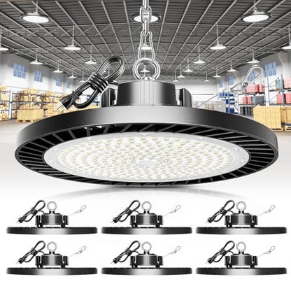 Industrial-grade Super Bright 300W 45000LM UFO Led High Bay Light For Shop - size: 300W-6Pack-High-Bay-Light