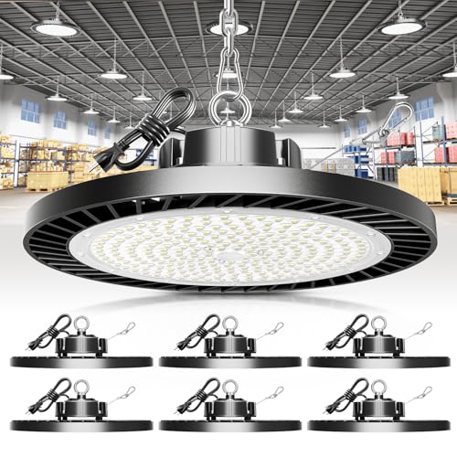 Industrial-grade Super Bright 300W 45000LM UFO Led High Bay Light For Shop - size: 300W-6Pack-High-Bay-Light