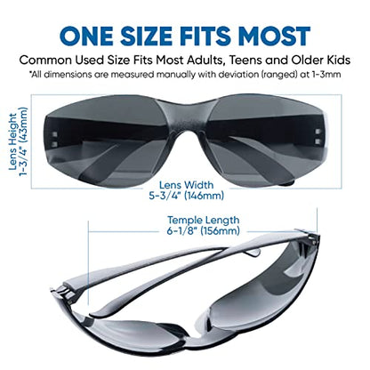 amoolo Tinted Safety Glasses, ANSI Z87.1 Impact Resistant, 24 Pack, Adult - color: Smoke, size: Adult's Size - 24 Pack