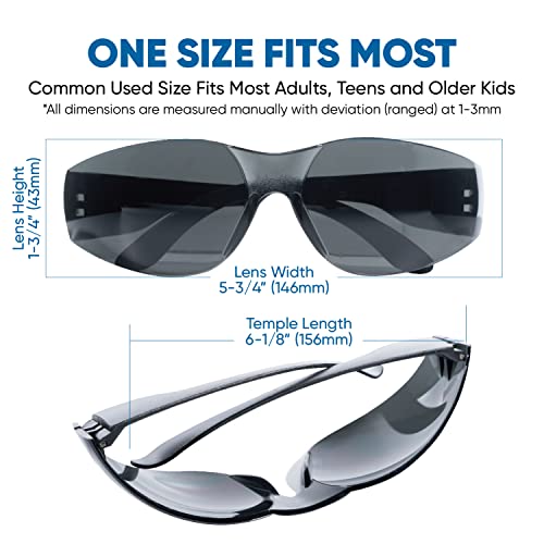 amoolo Tinted Safety Glasses, ANSI Z87.1 Impact Resistant, 48 Pack, Adult - color: Smoke, size: Adult's Size - 48 Pack