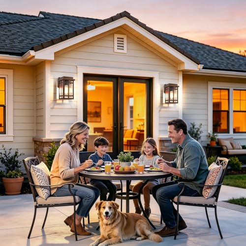9.76'' Outdoor Wall Light Fixtures 2 Packs, Porch Lights Lantern - color: Brown, size: 9.76''-No Sensor-2pcs
