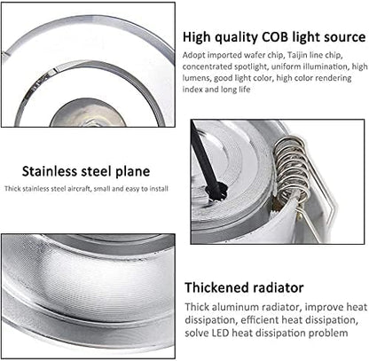 10pcs 2 inch Gimbal LED Recessed Light Small Recessed Lights AC120V - color: Cool White/Silver
