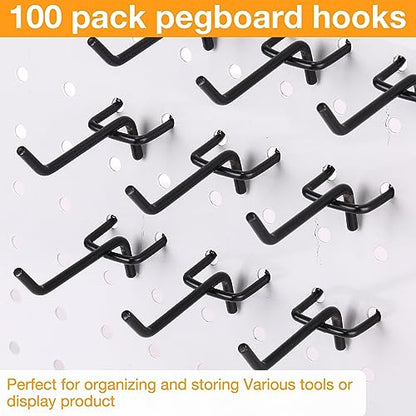 Shimeyao 100 Pcs Peg Board Hooks Stainless Steel Pegs,2.8 Inch,Black - color: Black, size: 2 Inch