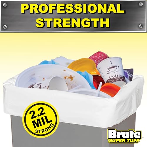 Brute Super Tuff Heavy Duty 2.2 MIL Kitchen Compactor Bags, Twist Tie Closure, White, Clean Fresh Scent with Odor Protect Technology, 20 Gallon, 20 Count (Pack of 6) - size: 20 Count (Pack of 6), style: Compactor (20 Gallon)