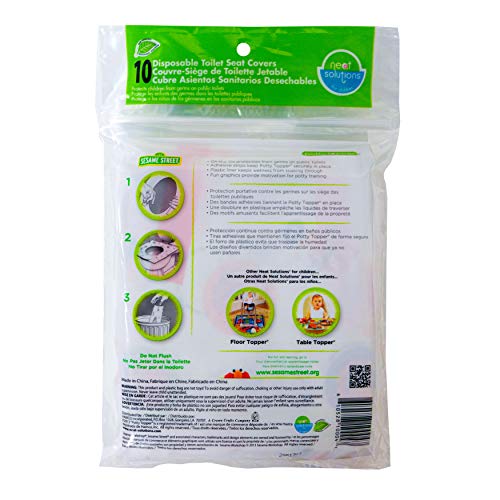 Sesame Street Potty Topper Disposable Stick-in-Place Toilet Seat Covers, 10 Count (Pack of 1)
