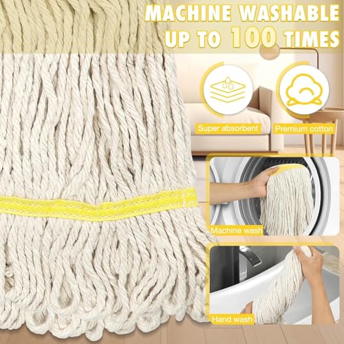 Looped End Commercial Industrial Cotton Mop Replacement Head,2 Pack - size: 2x Industrial Replacement Mop Heads