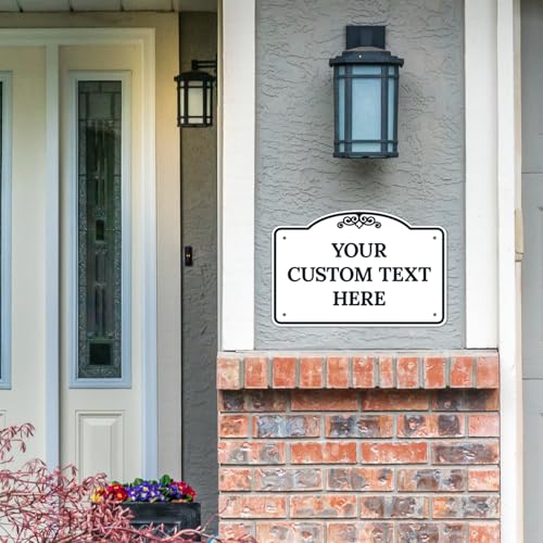 Custom Decorative Sign, Personalized Metal Sign for Driveway, Home, Door Plaque,White Background Black Border Sign, 12x18 Inches, ACM, Made in USA by Sigo Signs - color: Black Border, size: 12x18 ACM