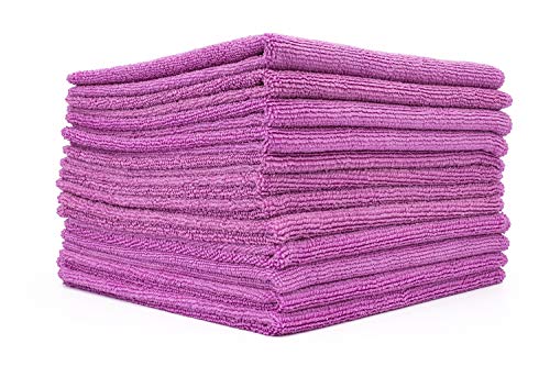 The Rag Company - All-Purpose Microfiber Terry Cleaning Towels - Commercial Grade, Highly Absorbent, Lint-Free, Streak-Free, Kitchens, Bathrooms, Offices, 300gsm, 12in x 12in, Lavender (12-Pack) - color: Lavender, size: 12in x 12in