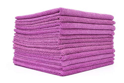 The Rag Company - All-Purpose Microfiber Terry Cleaning Towels - Commercial Grade, Highly Absorbent, Lint-Free, Streak-Free, Kitchens, Bathrooms, Offices, 300gsm, 12in x 12in, Lavender (12-Pack) - color: Lavender, size: 12in x 12in