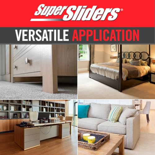 Super Sliders 2-1/2" x 9" XL Rectangle Reusable Furniture Sliders for Carpet, Anti-Slip Protective Furniture Moving Pads for Beds, Sofas, Dressers, Set of 4, Beige - style: For Carpet