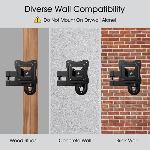 Full Motion TV Wall Mount for 12-29 Inch Monitor Bracket RV Camper