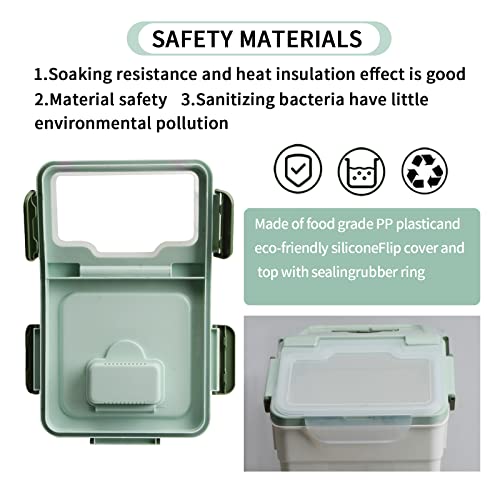 2 Pack 50 lb Airtight Flour Storage Containers with Wheels, Green - color: Green