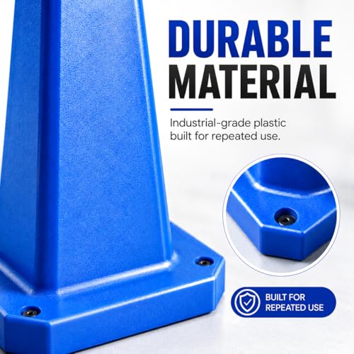 BESEA 3 Pack 28 Inch Blue Traffic Cones with Weighted Base - color: Blue, size: 28INCH