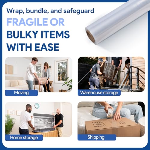 International Plastics Co. 2 Pack of 17'' Plastic Stretch Wrap for Moving - size: 2 Pack, style: 18" - 17" Styles