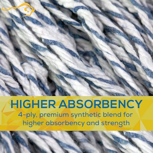 KLEEN HANDLER Cut End Finish Mop Head Replacement,Universal Headband, 1Pack - size: 1 Pack