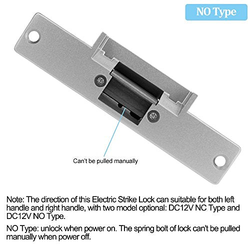 LIBO Electric Strike Lock Electronic Mortise NC/NO Mode Lock a Part Fail Safe/Fail Secure for Access Control Wooden Metal Door (Fail-Secure) - style: Fail-secure