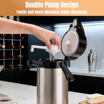 Coffee Carafe, 102 fl oz/3 L Airpot Coffee Dispenser with Pump - color: 3L-Stainless Steel Color