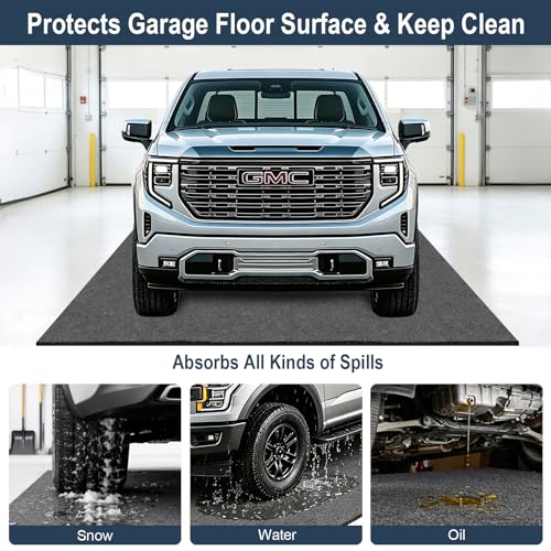 Garage Floor Mat 8'10"x22',Car Garage Mats for Floor Under Car SUV Truck - size: 8'10" x 22' (Rectangular)