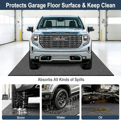 Garage Floor Mat 8'10"x22',Car Garage Mats for Floor Under Car SUV Truck - size: 8'10" x 22' (Rectangular)