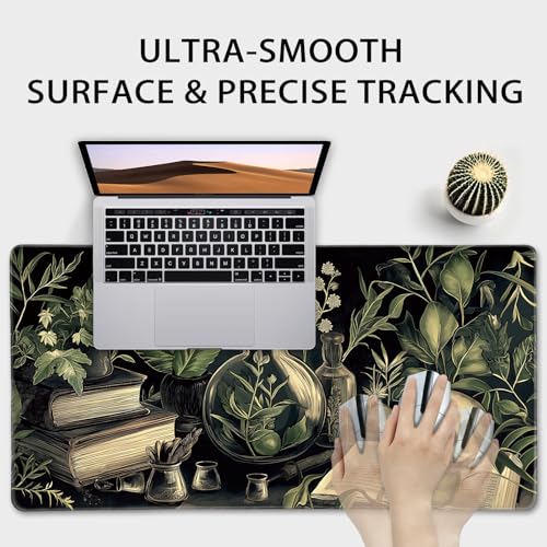 Gothic Dark Botanical Large Gaming Mouse Pad Desk Mat 31.5"x15.7" - color: Gothic Dark Botanical