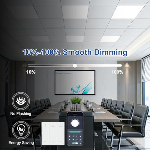 AIKVSXER 2x2 LED Flat Panel Light with Wireless Switch & App Control 6Pack