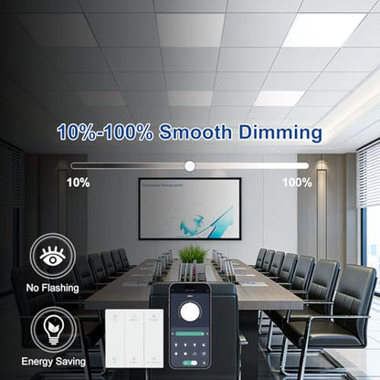 AIKVSXER 2x2 LED Flat Panel Light with Wireless Switch & App Control 6Pack