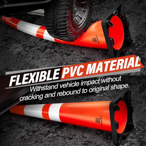 RoadHero Orange Traffic Safety Cones 36 Inch with Weighted Base, 4 Pack - size: 36 INCH