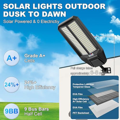 loyoele Bright Solar Street Light Motion Sensor, 11000W Commercial Outdoor - size: XL-11000-2 Pack