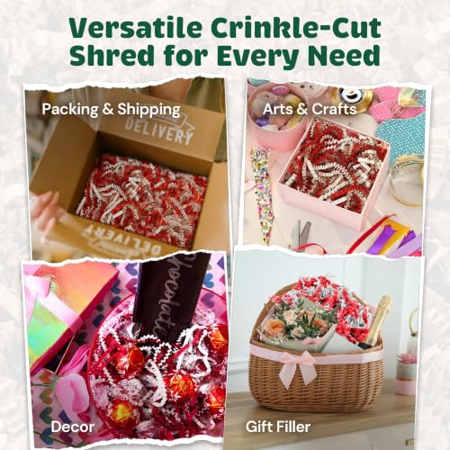 CrinklePak Candy Cane Crinkle Paper - 2 LB Gift Basket Filler - color: Candy Cane, size: 2 LB
