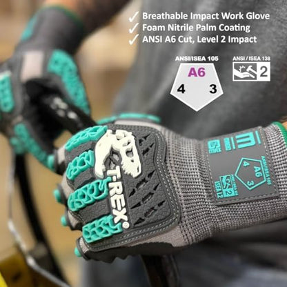 MAGID T-REX Impact Work Gloves - ANSI A6 Cut Resistant, TRX463, 48 Pairs - size: 7/Small, style: 48 Pair
