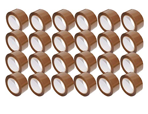 24 Brown Packing Tape 3" x 110 Yards Strong Heavy Duty Sealing Adhesive Tapes for Moving Packaging Shipping Office and Storage (24 Rolls)