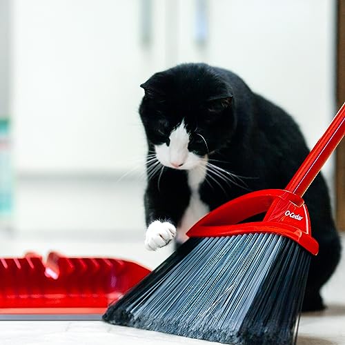 O-Cedar Pet Pro Broom with Step-On Dustpan | Removes Over 99% of Dust & Dirt in One Sweep | Removes 3X More Pet Hair | Quiet Cleaning Tool for Cat and Dog Owners - size: PowerCorner Pet Pro Broom