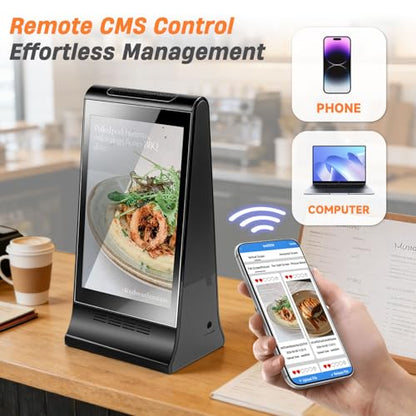 WeADS Digital Signage with Dual-Sided 8" Interactive LCD Screen,Android 11 Tabletop Advertising Player with Wi-Fi & 23200mAh Extended Battery Life for Business
