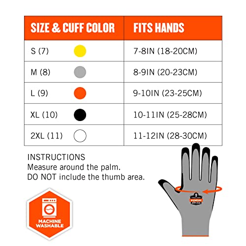 Nitrile Coated Work Gloves, Cut Resistant Level A3, Grip For Wet or Dry Enviroments, Ergodyne ProFlex - size: 1 Count (Pack of 2)